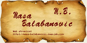 Maša Balabanović vizit kartica